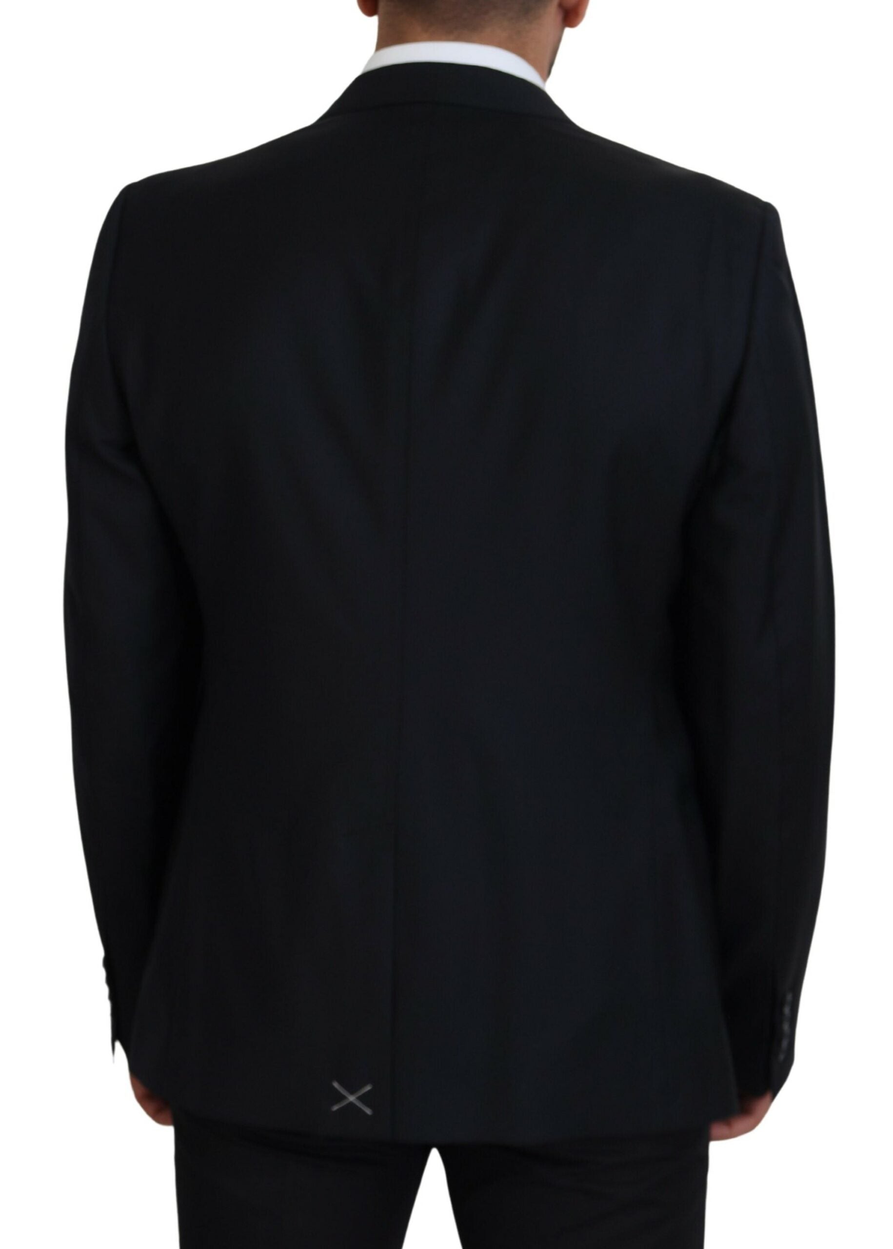 Elegante donkerblauwe enkelrijs blazer