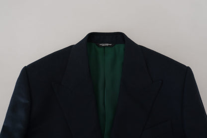 Elegante blauwe blazer van kasjmier-zijdemix