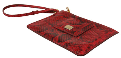 Elegante rode leren Ayers slangen clutch