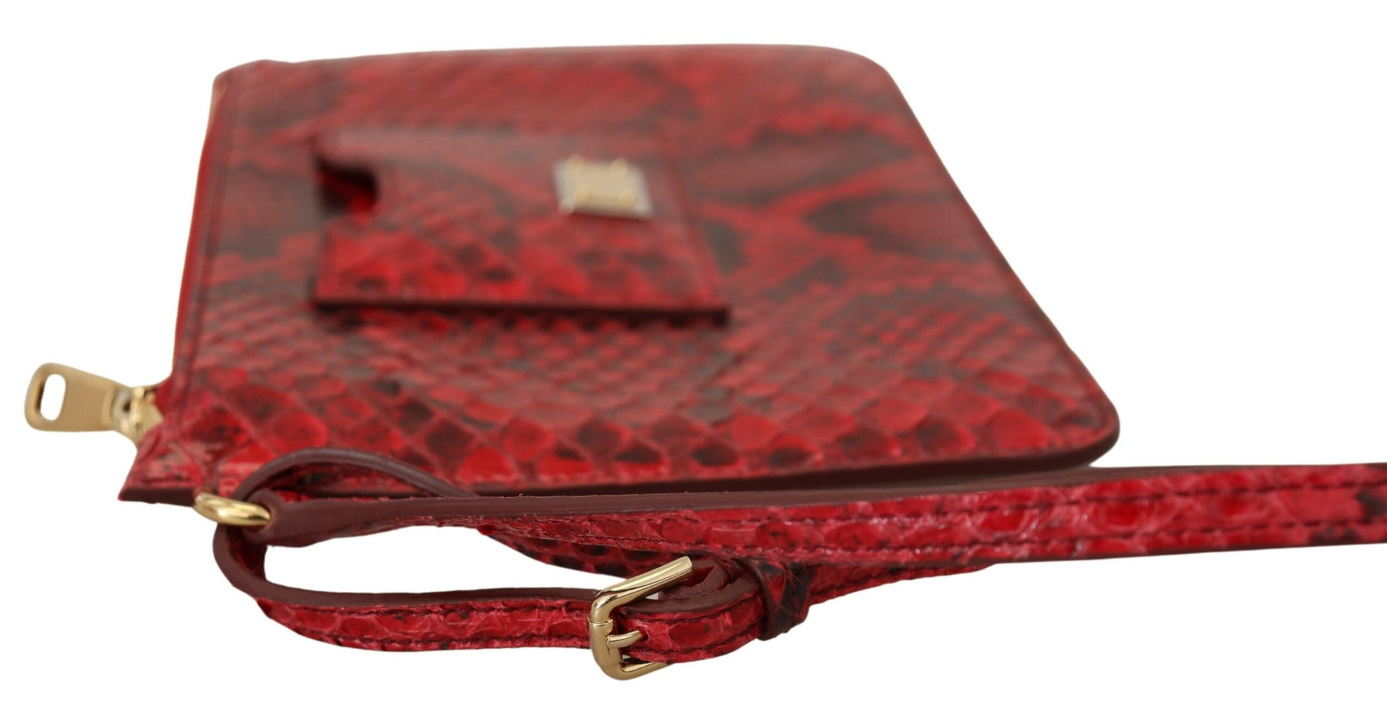 Elegante rode leren Ayers slangen clutch