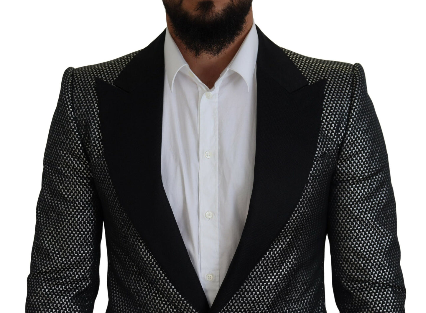 Elegante jacquard enkelrijs blazer