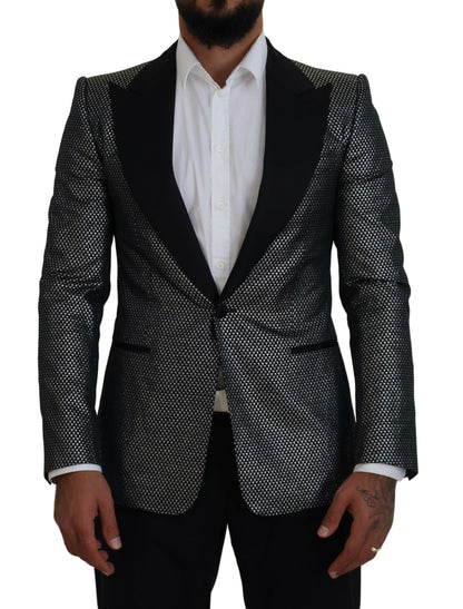 Elegante jacquard enkelrijs blazer