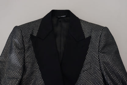 Elegante jacquard enkelrijs blazer