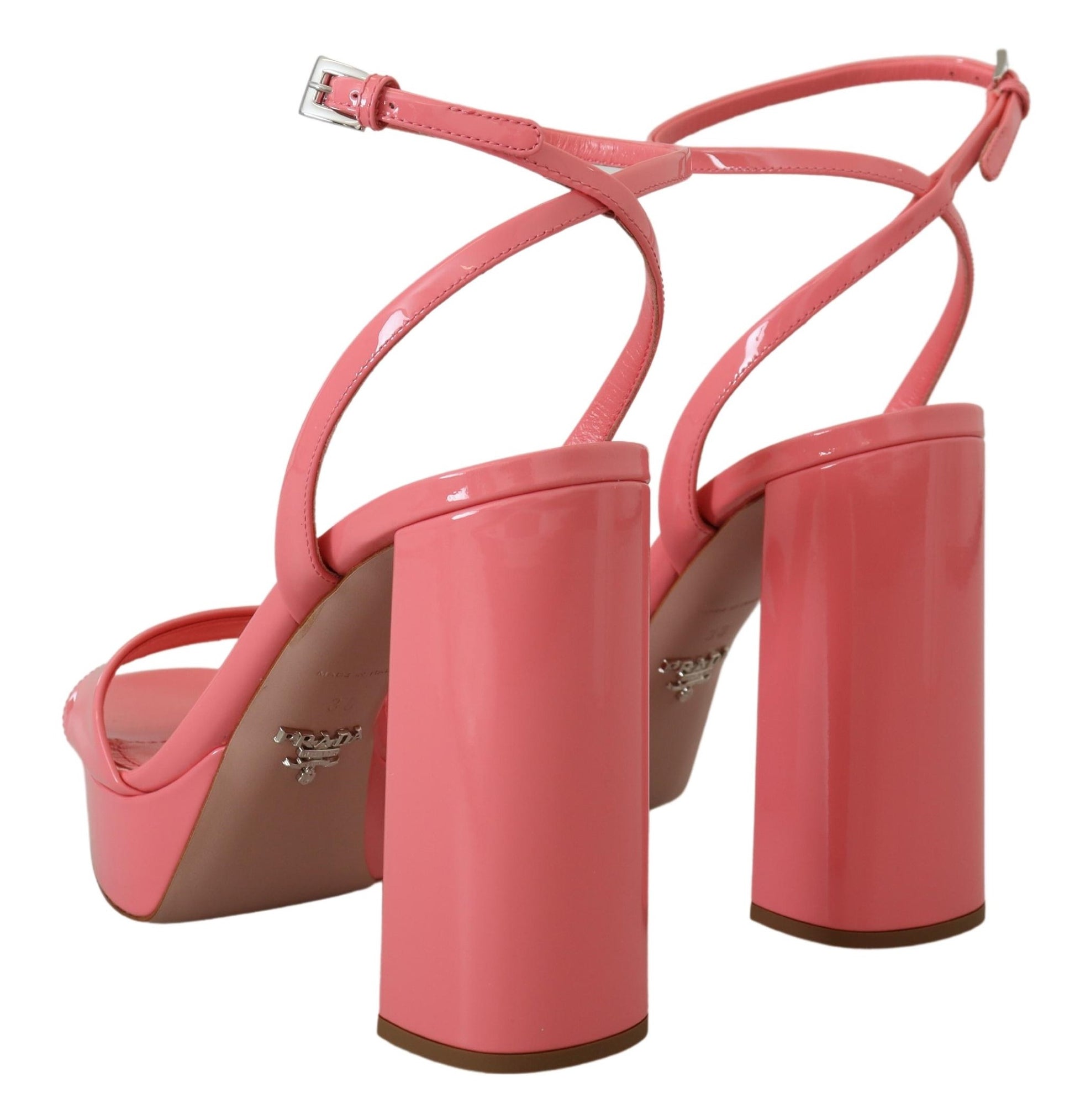 Chique roze lakleren platform sandalen