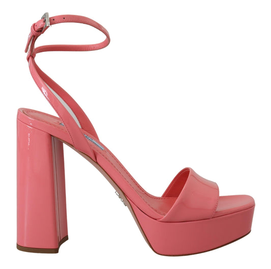 Chique roze lakleren platform sandalen