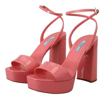 Chique roze lakleren platform sandalen