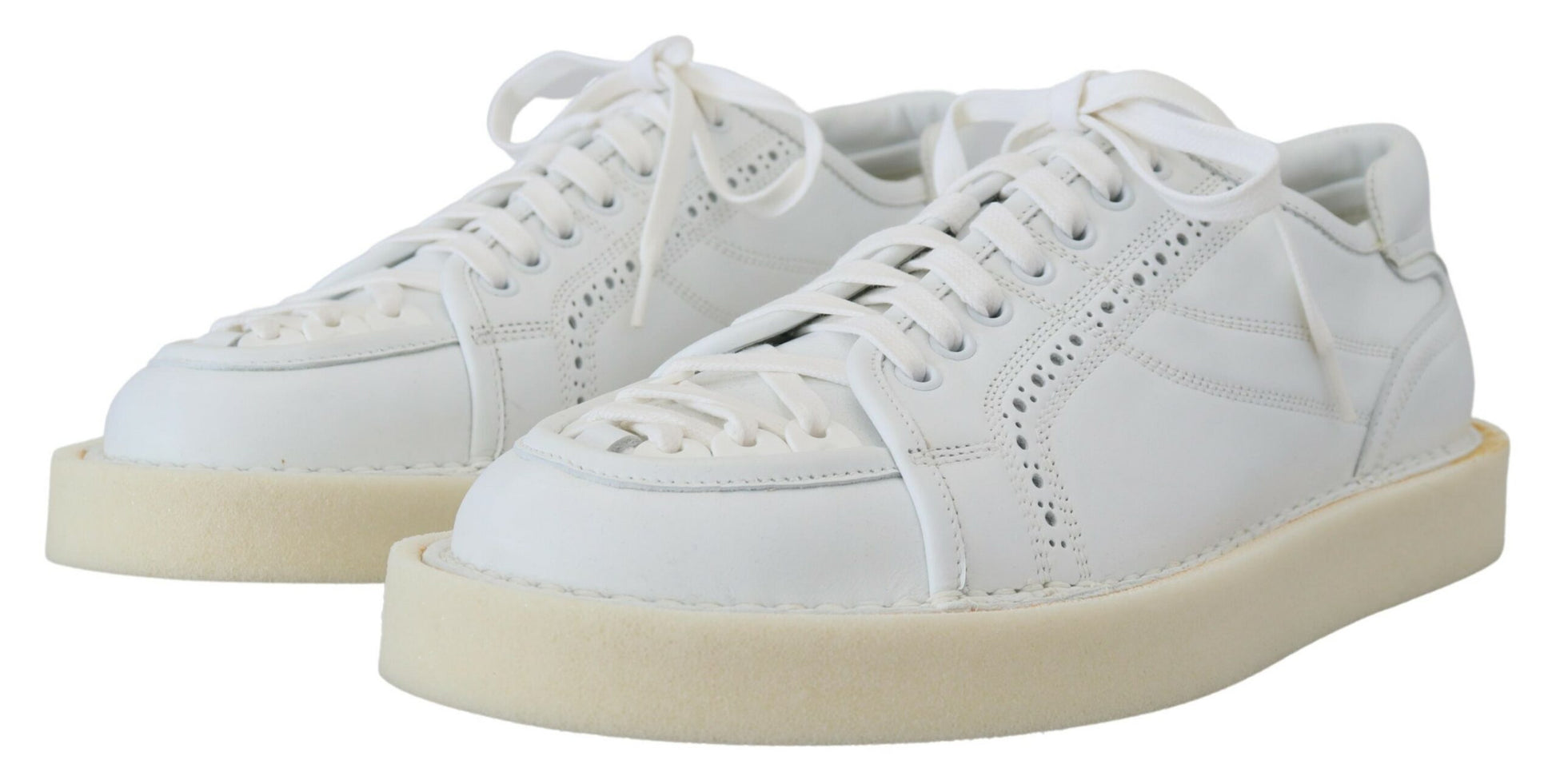 Elegante witte lage Oxford sneakers