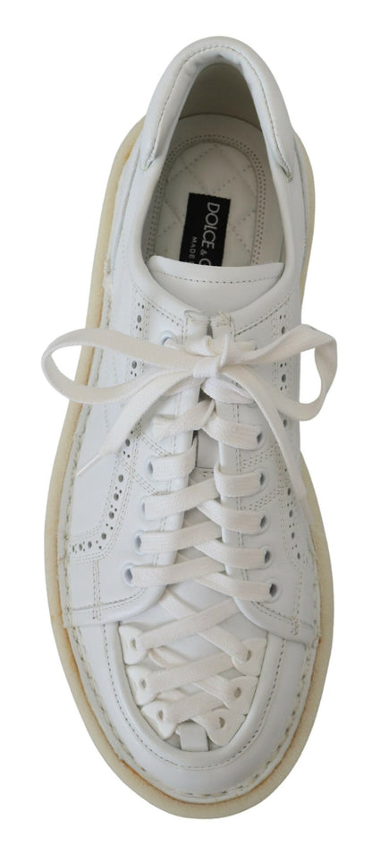 Elegante witte lage Oxford sneakers