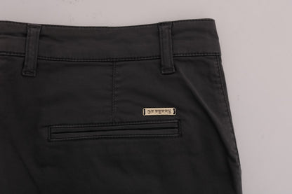 Elegante, slim-fit grijze katoenen broek