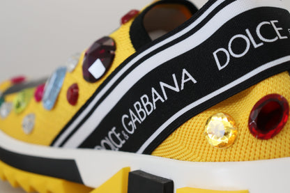 Exquisite Yellow Techno Fabric Sneakers