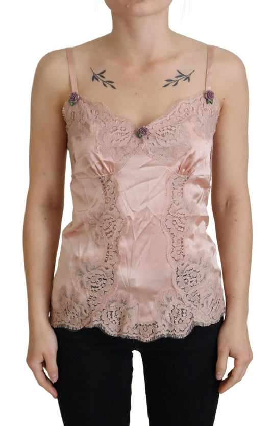 Elegante roze zijden lingerie top