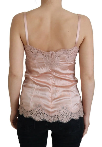 Elegante roze zijden lingerie top