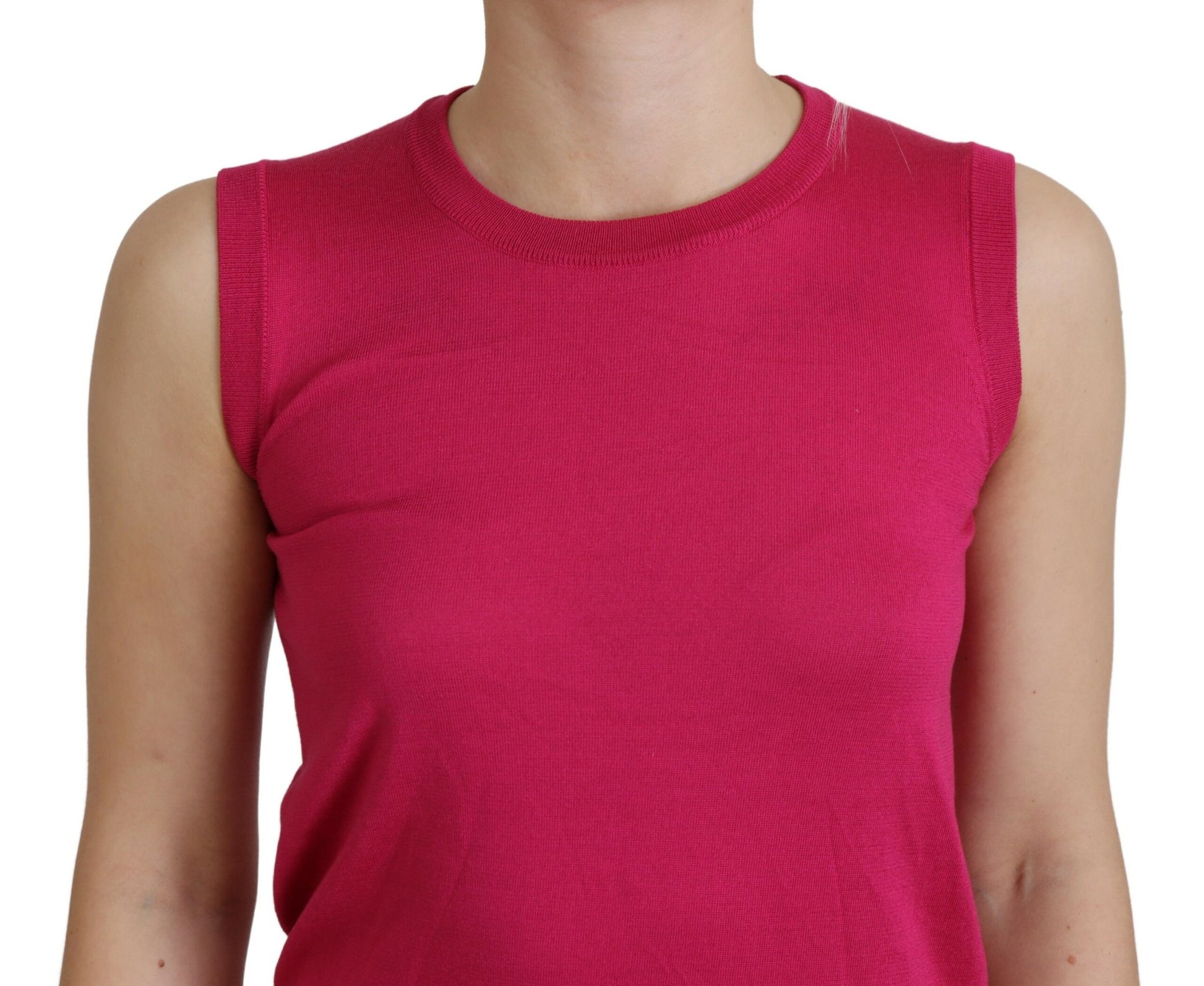 Chic roze zijden mouwloos tanktop vest