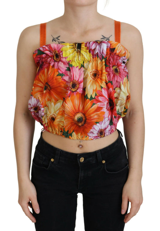 Floral Elegance Mouwloos Cropped Topje