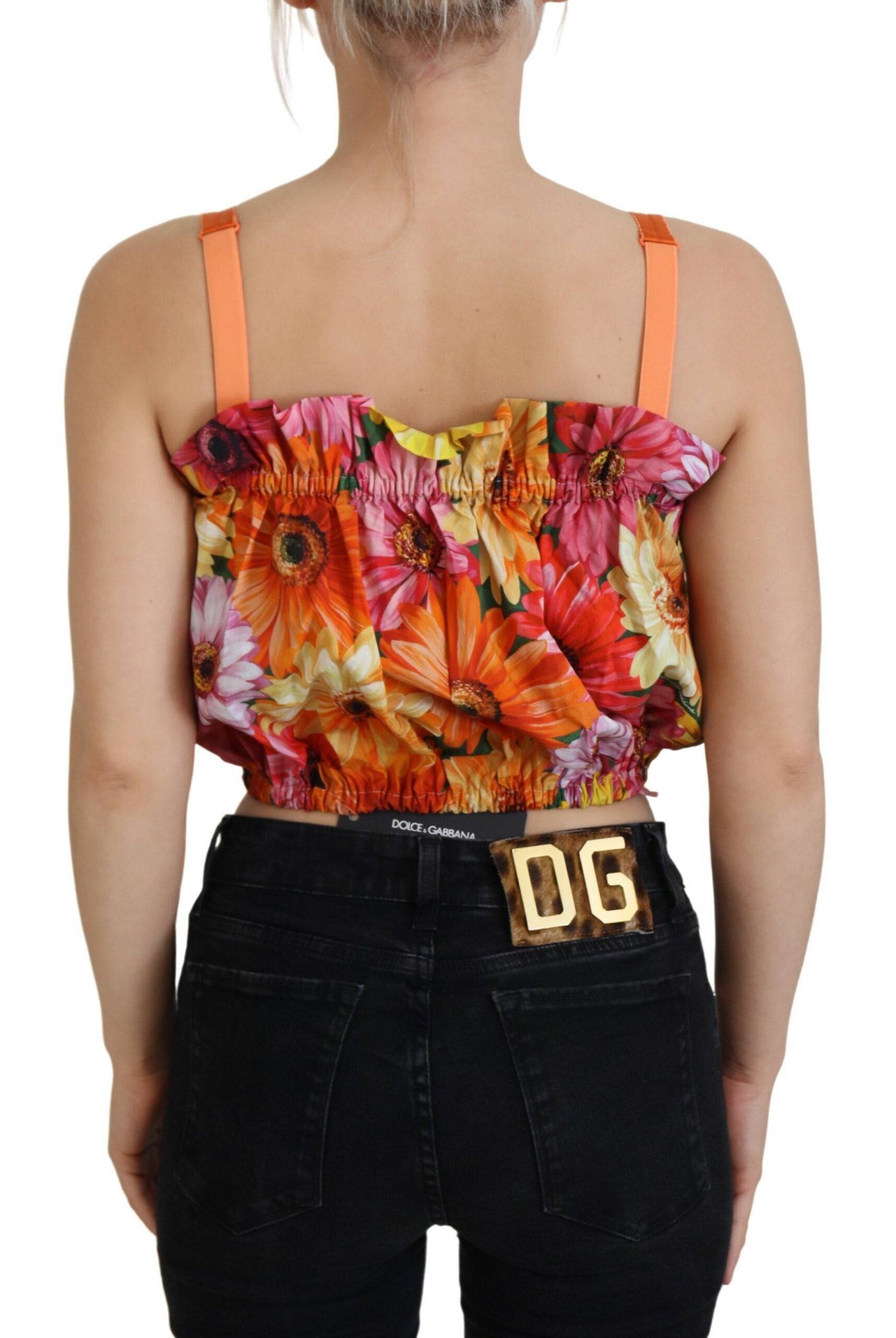 Floral Elegance Mouwloos Cropped Topje