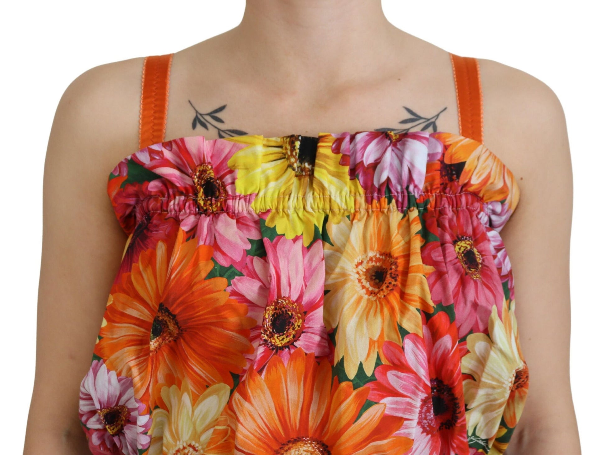 Floral Elegance Mouwloos Cropped Topje