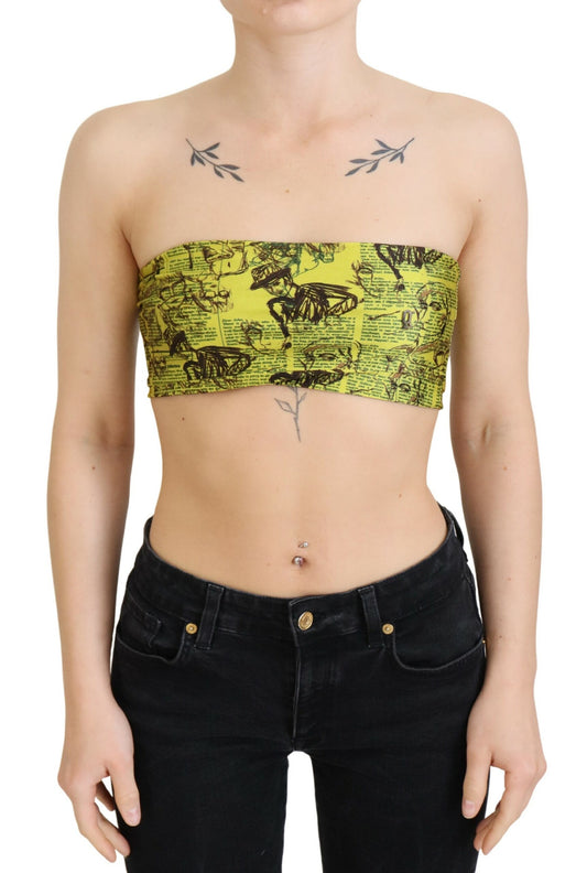 Chique cropped stretch top bh met veelkleurige print