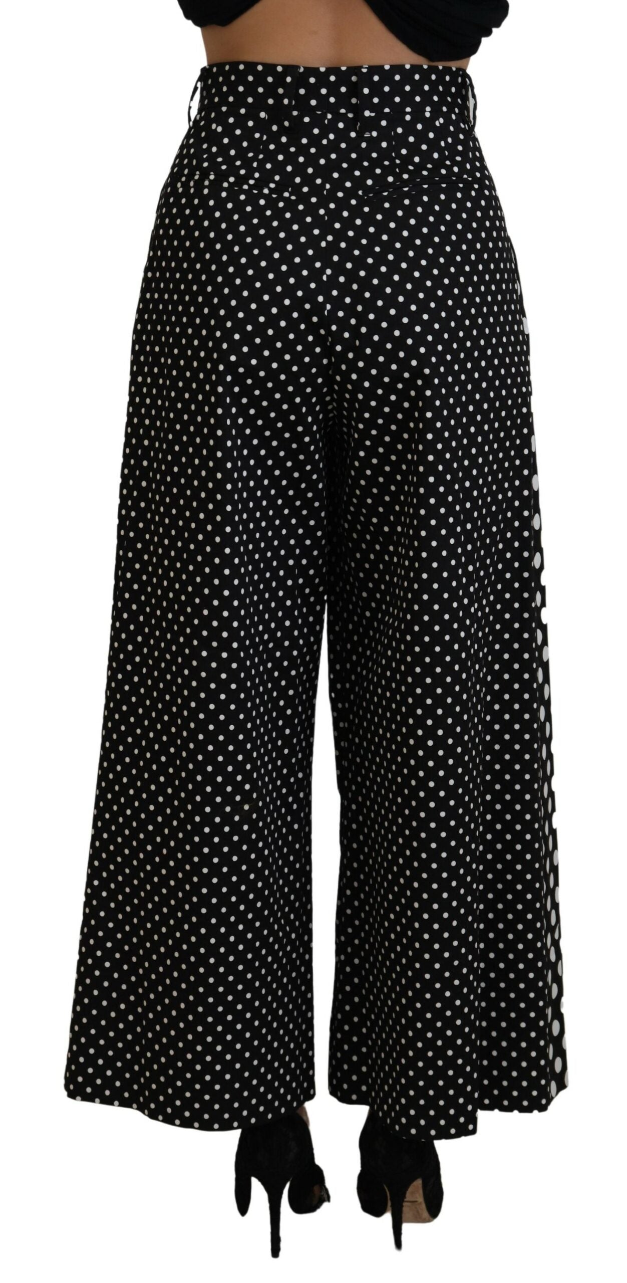 Elegant High-Waist Polka Dot Pants