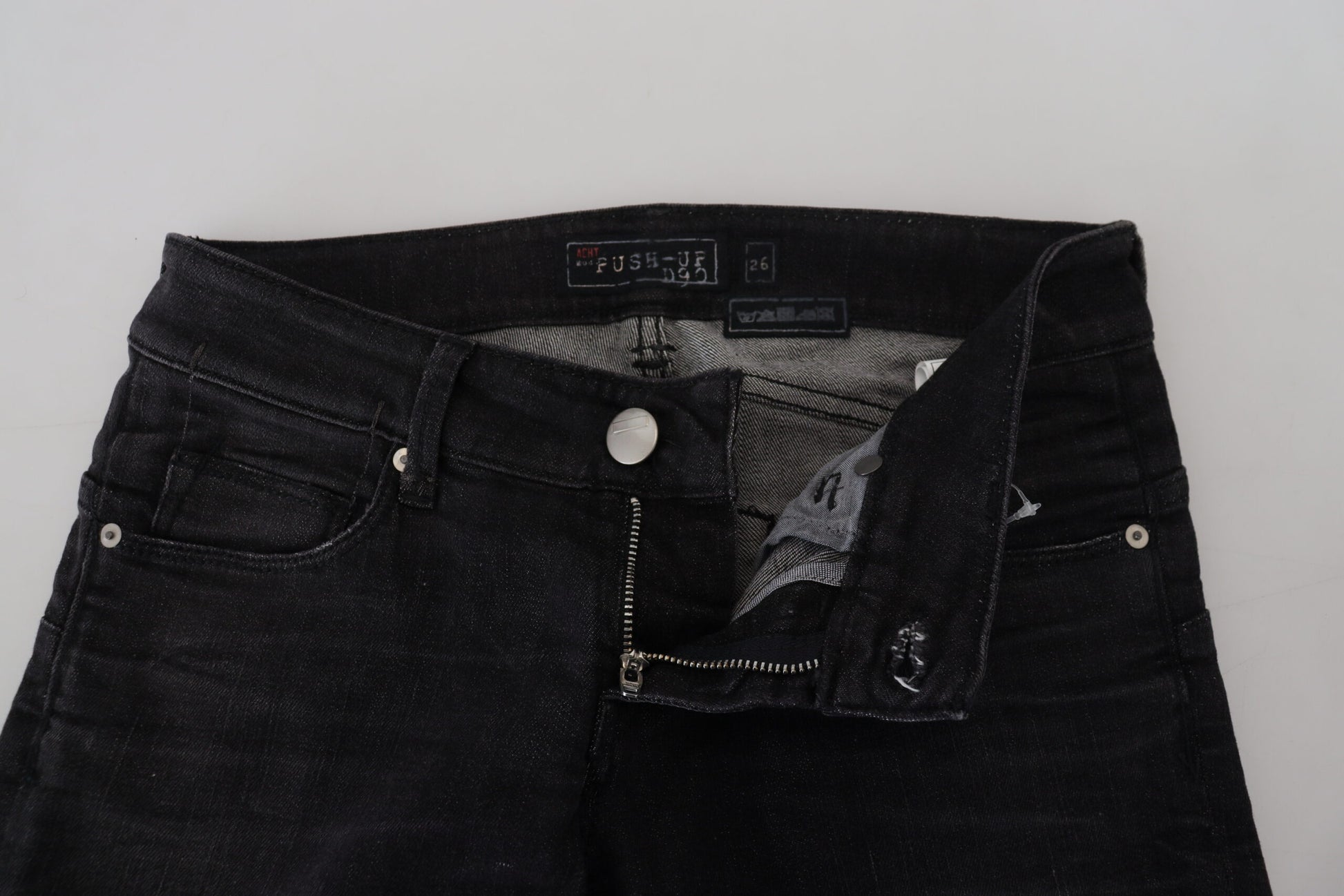 Chique zwarte jeans met lage taille en rechte pijpen