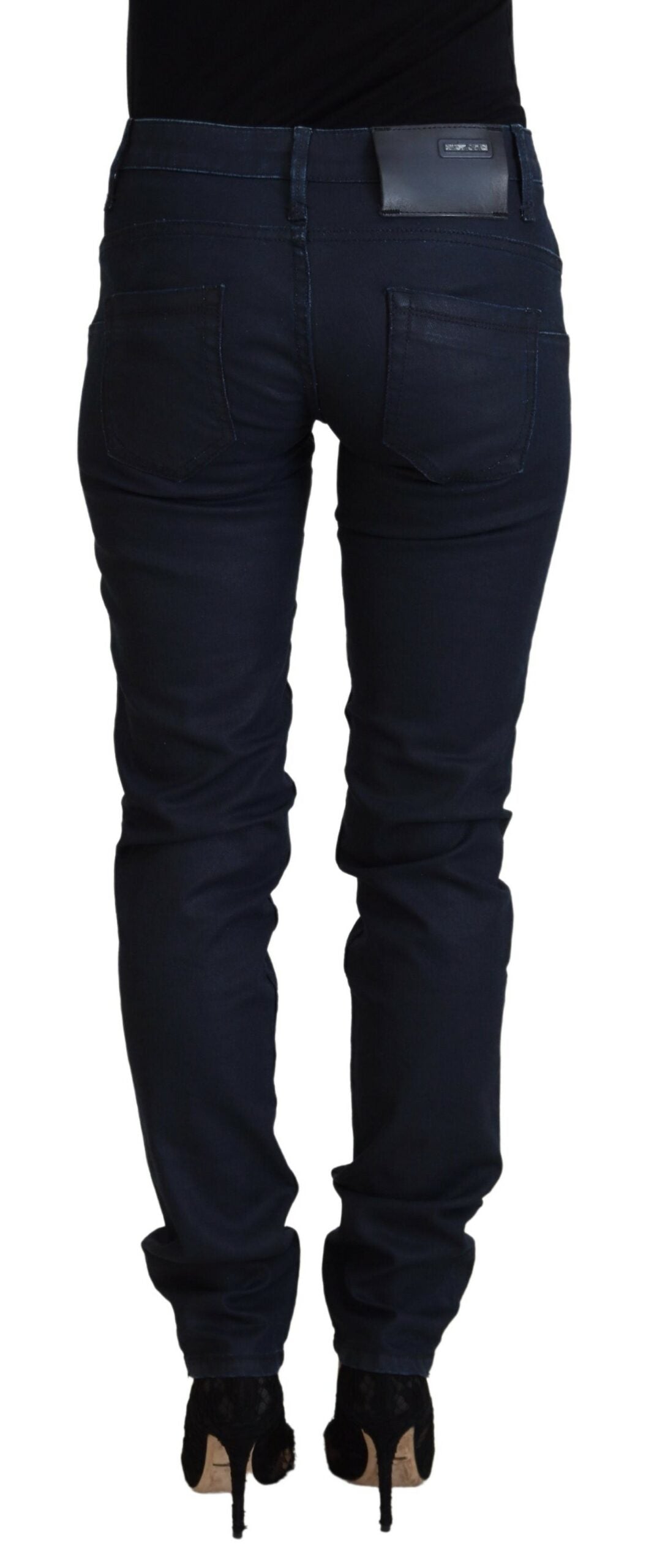 Chique skinny denim extravaganza met lage taille