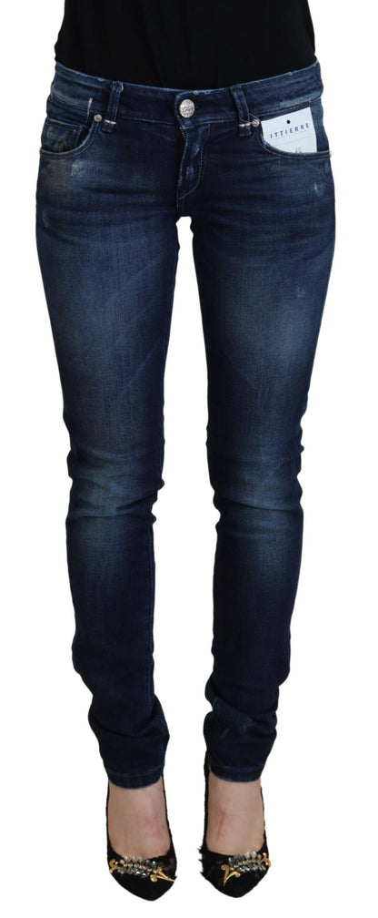 Chique skinny denim broek met lage taille