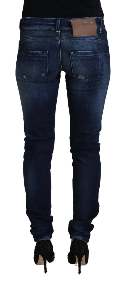 Chique skinny denim broek met lage taille