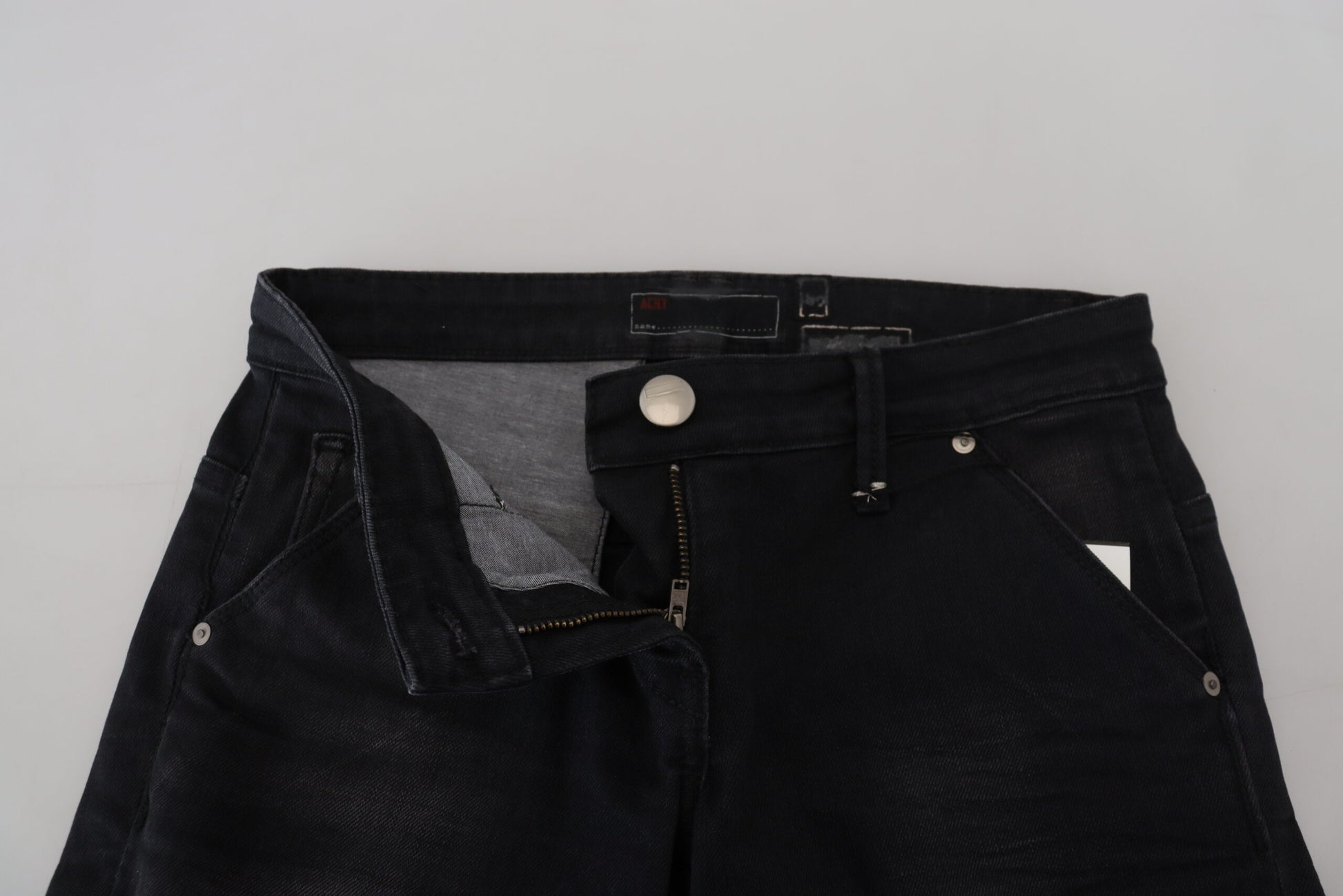 Strakke zwarte, gewassen skinny jeans met lage taille