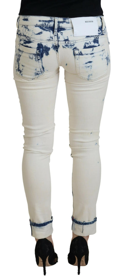 Chique skinny jeans met lage taille en scheuren