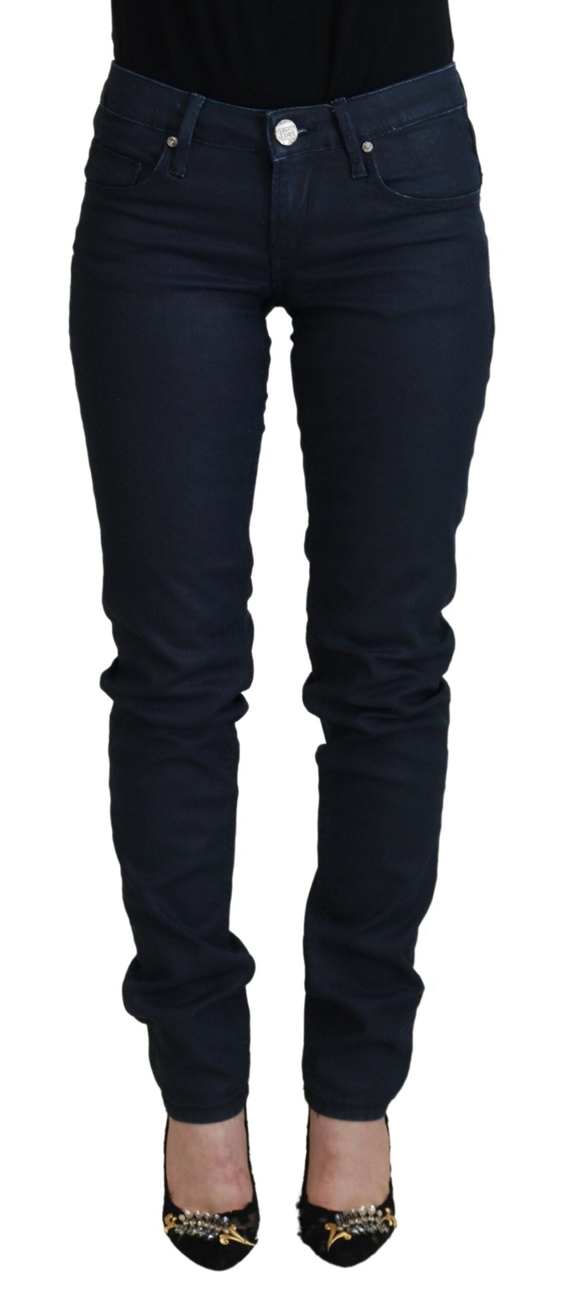 Chique skinny jeans met lage taille in blauw