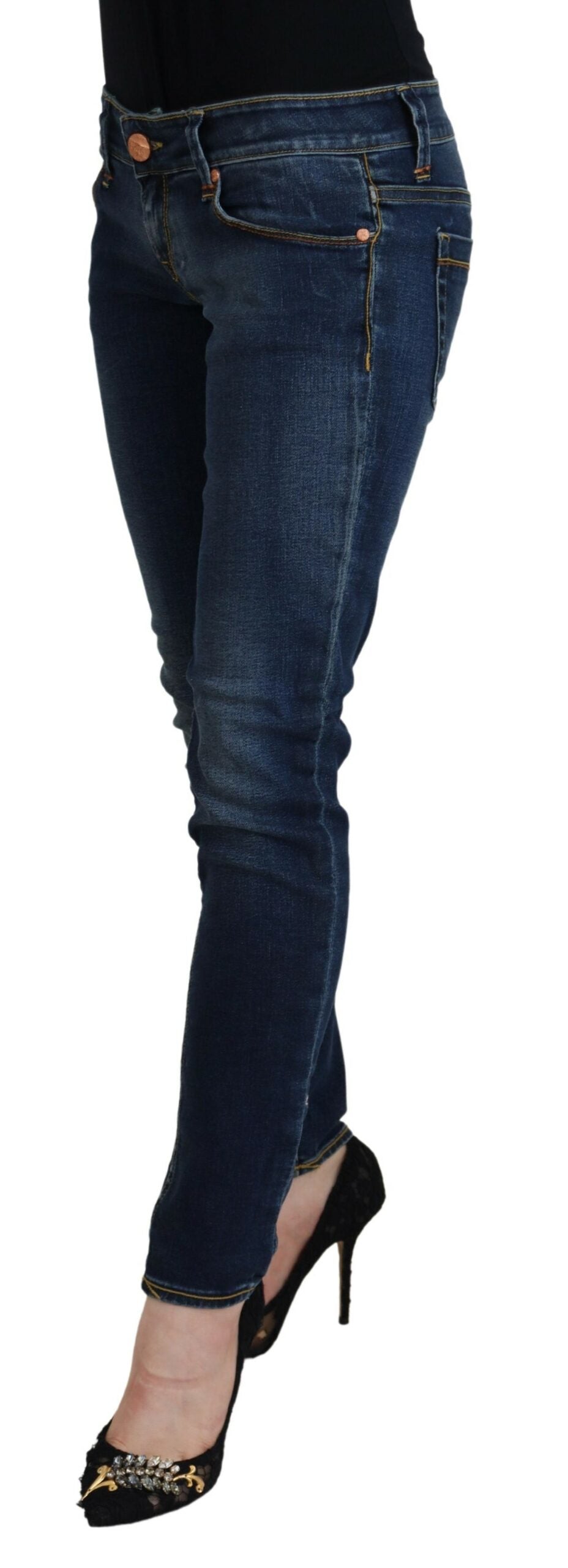 Chique skinny denim met lage taille