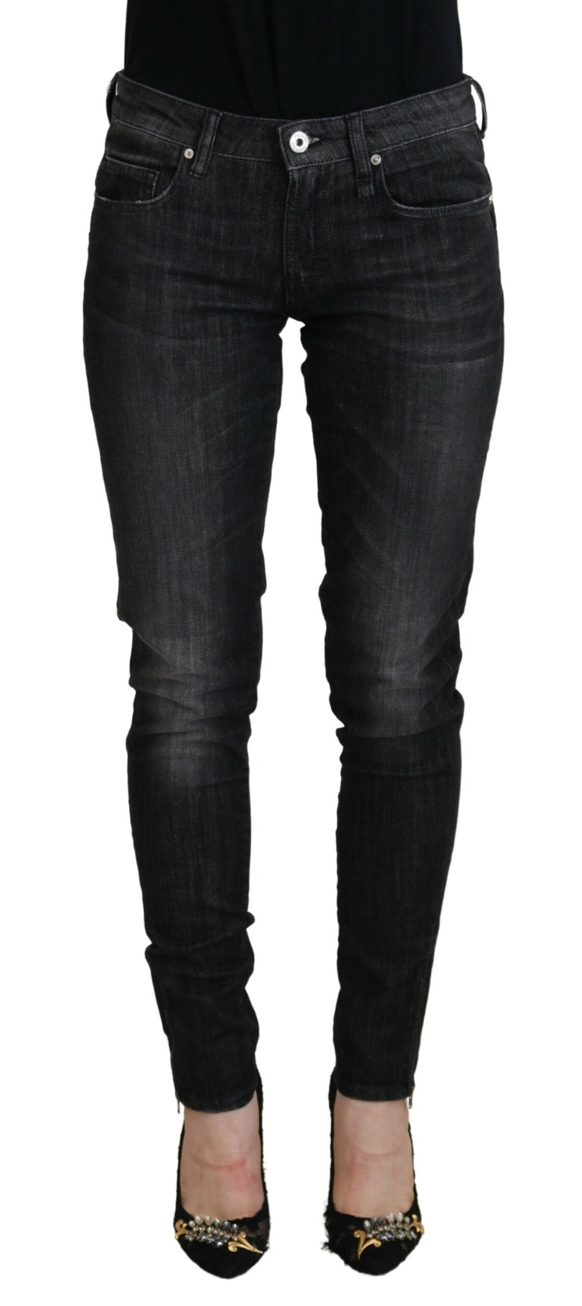 Chique zwarte skinny jeans met lage taille