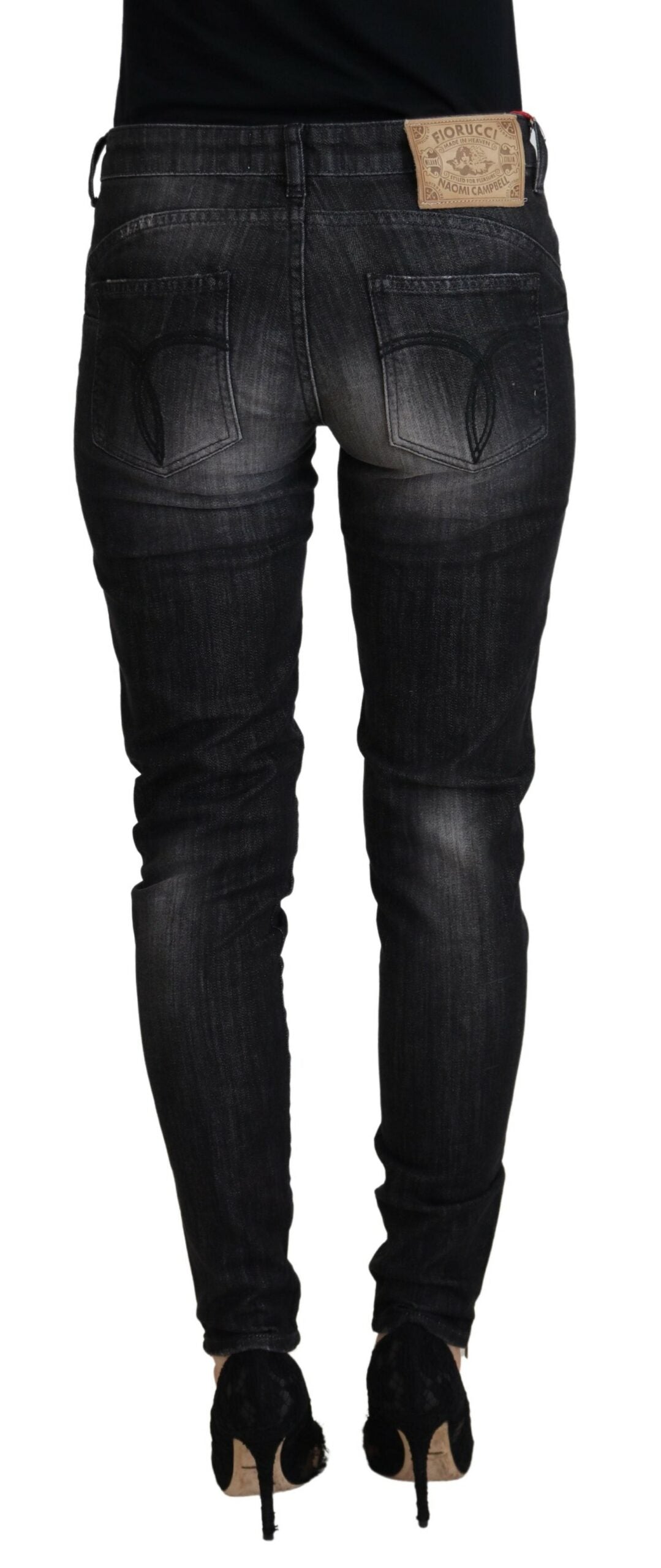 Chique zwarte skinny jeans met lage taille