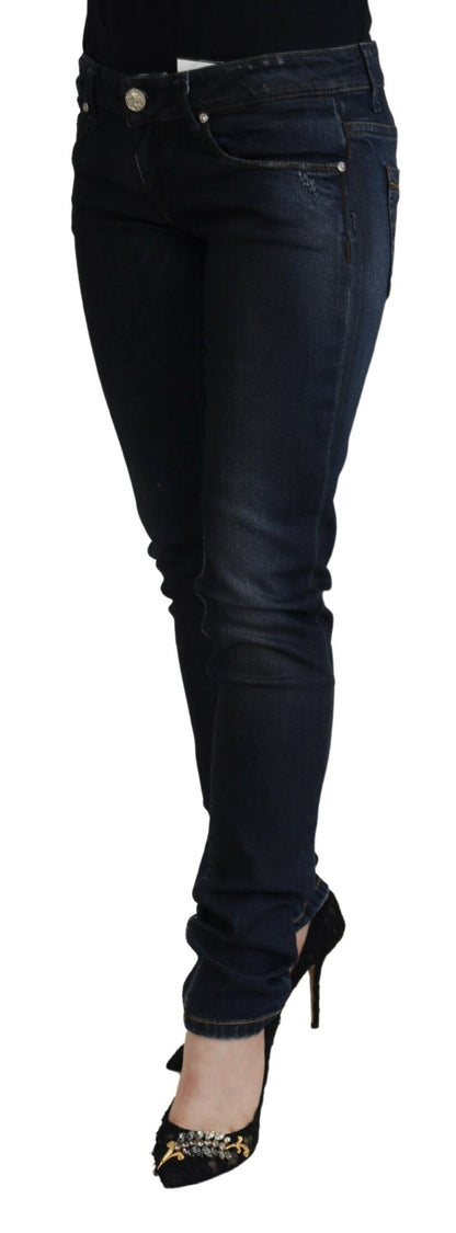 Chique skinny denim broek met lage taille