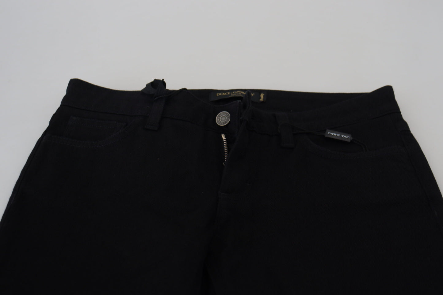 Elegante zwarte slim fit denim meesterwerk