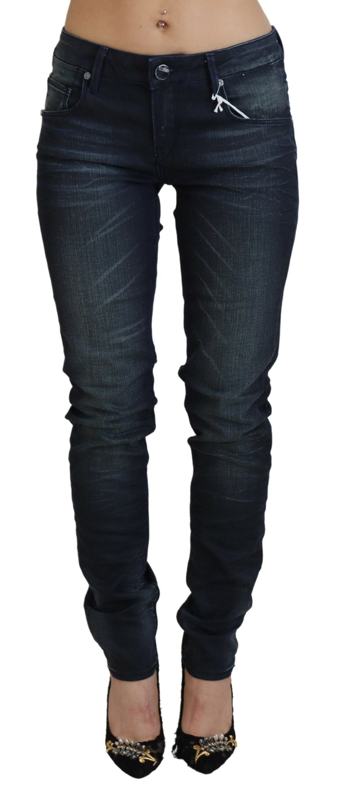 Chique lage taille slim fit denim jeans