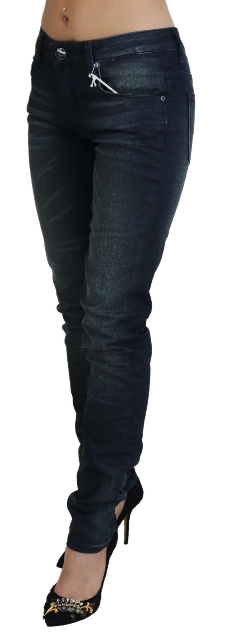 Chique lage taille slim fit denim jeans