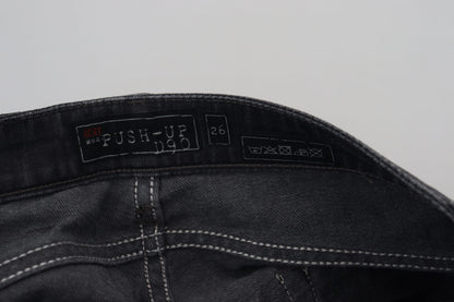 Strakke zwarte gewassen slim fit denim