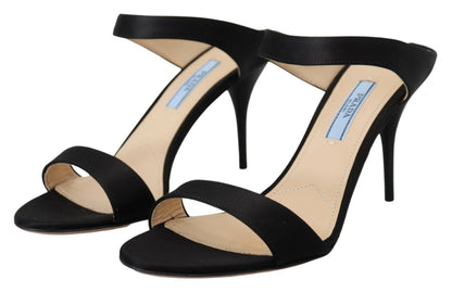 Elegante zwarte leren pumps met hak