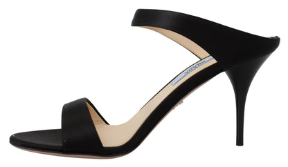 Elegante zwarte leren pumps met hak