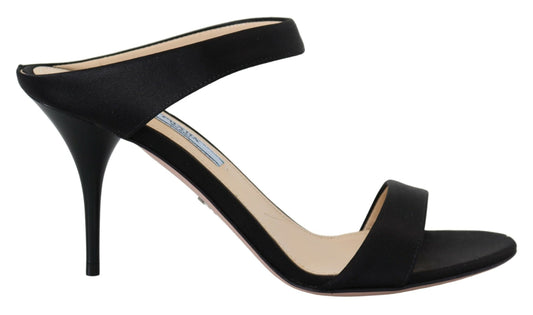 Elegante zwarte leren pumps met hak