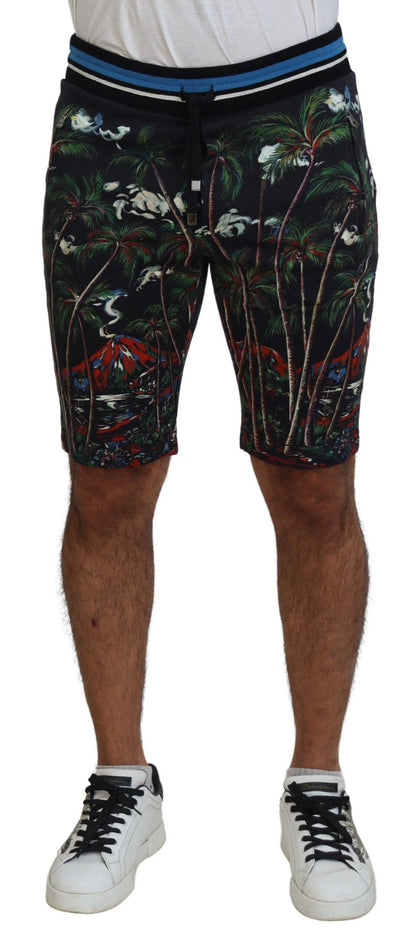 Vulkaanprint casual knielange shorts