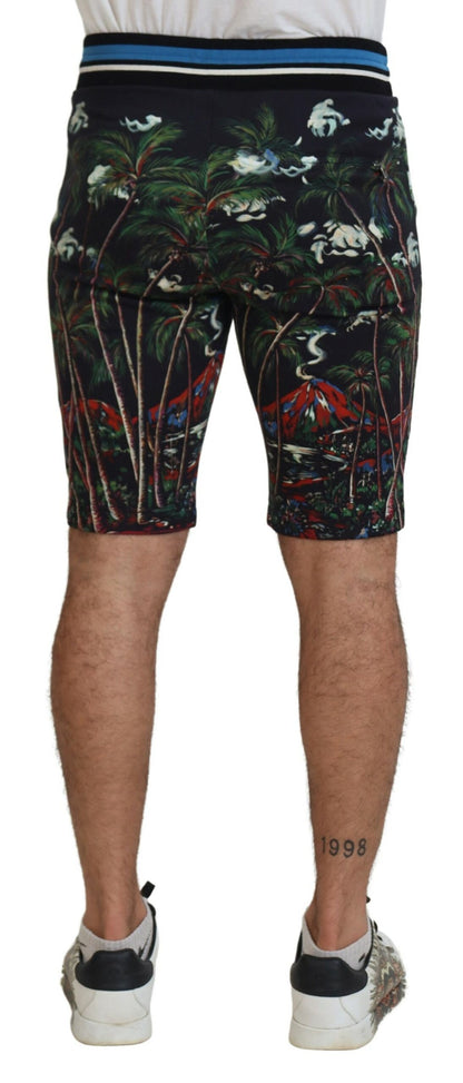 Vulkaanprint casual knielange shorts