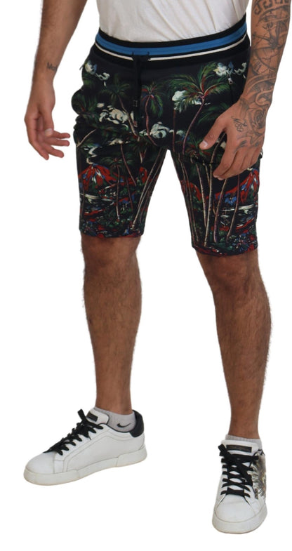 Vulkaanprint casual knielange shorts