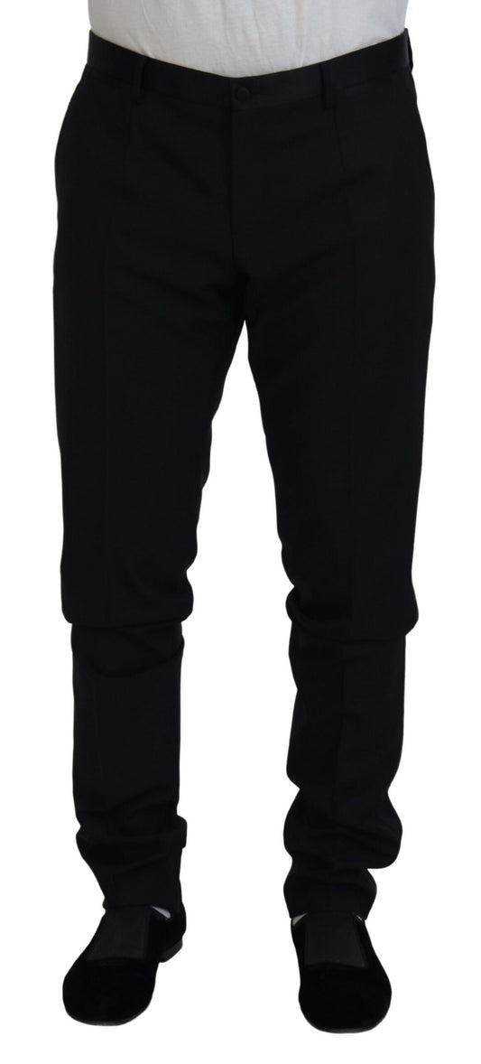 Elegant Black Dress Pants from Virgin Wool Blend