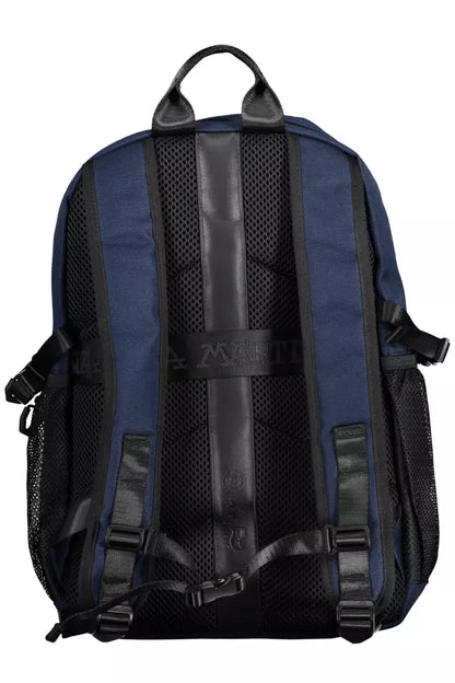 Blue Polyester Men Backpack