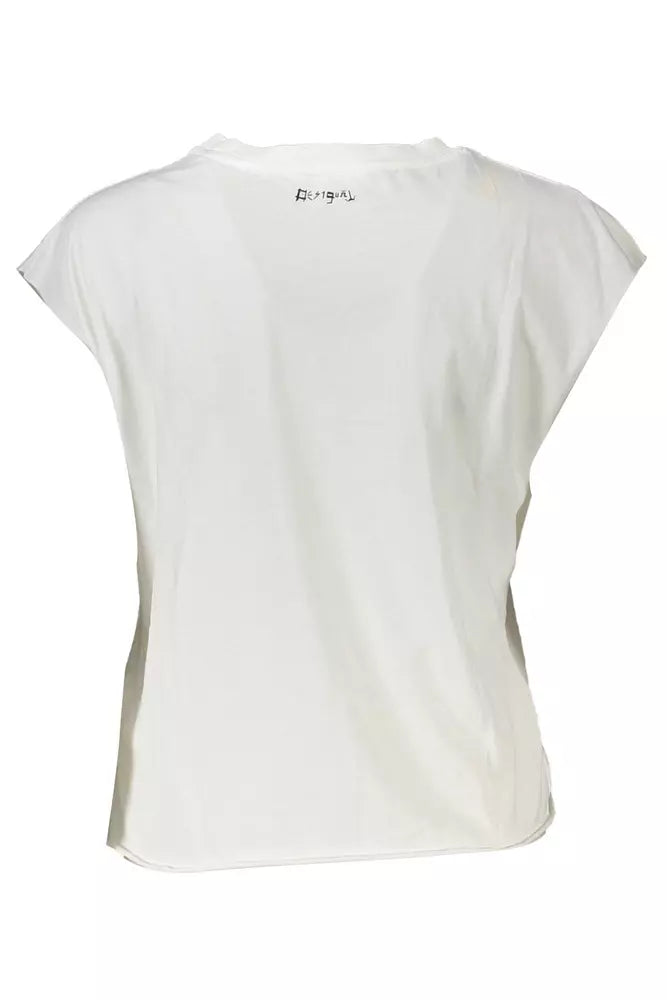 Wit katoenen dames T-shirt