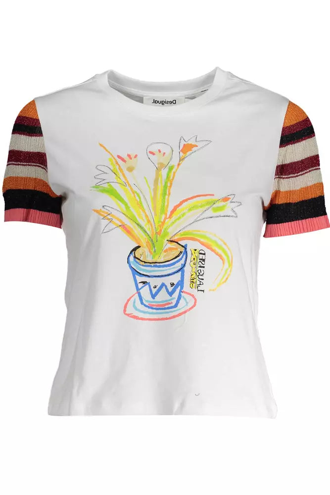 Wit katoenen dames T-shirt