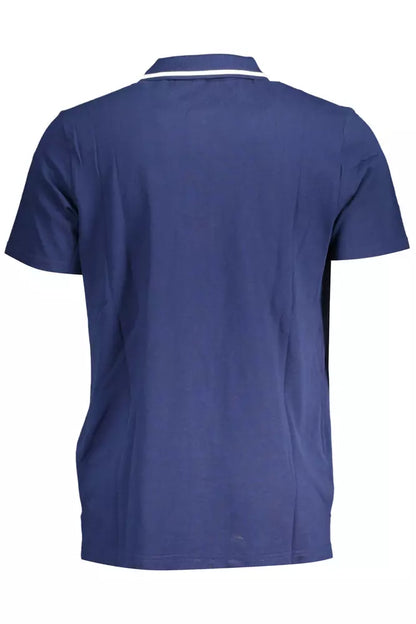 Blauw katoenen heren poloshirt