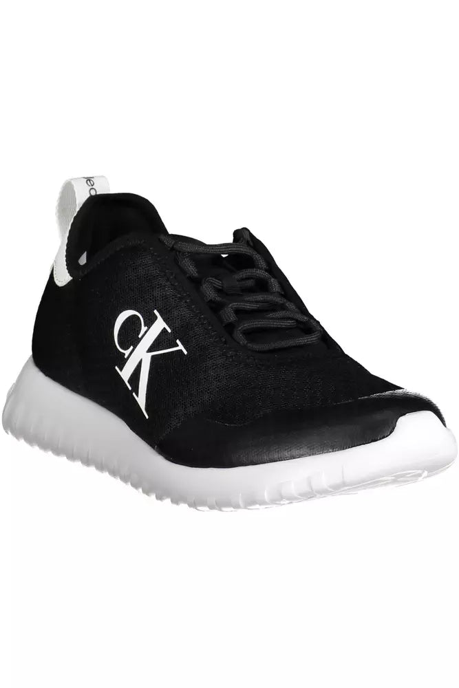 Black Polyester Men Sneaker