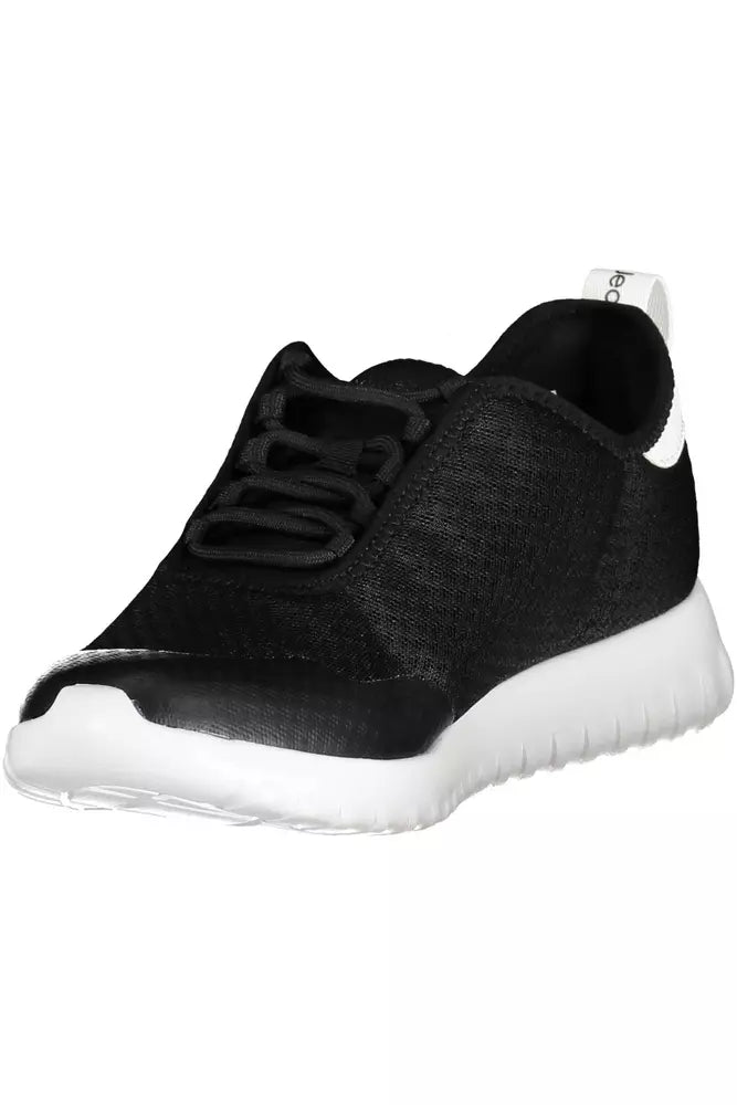 Black Polyester Men Sneaker